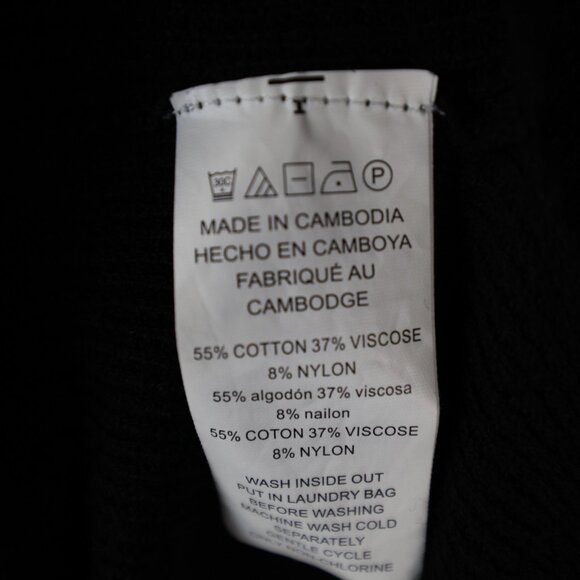 Michael Kors Waffle Knit Pullover Hoodie Sweater Black, Size Medium Lightweight - Picture 5 of 9